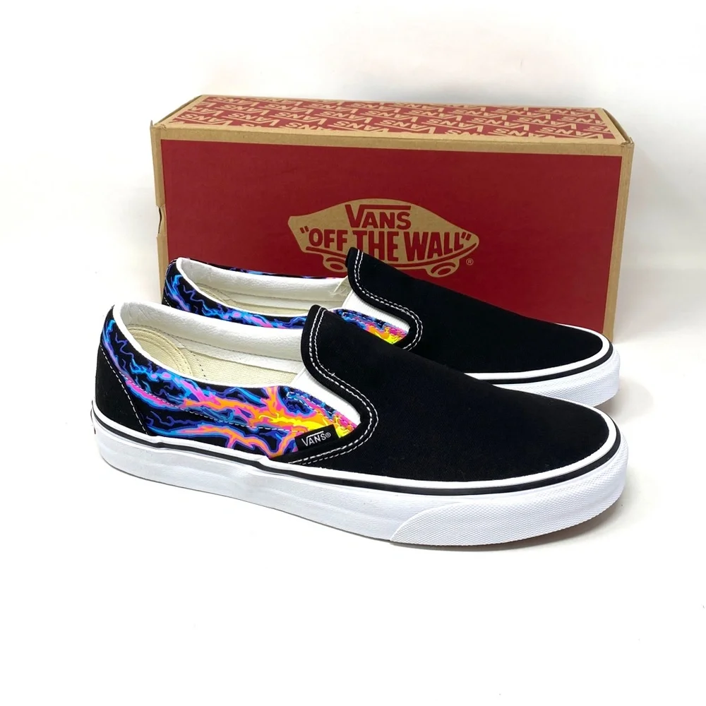 💖MEGA SALE💖VANS Classic Slip On Electric Flame Men Low  Canvas   VN000XG8B03 - Picture 9 of 11